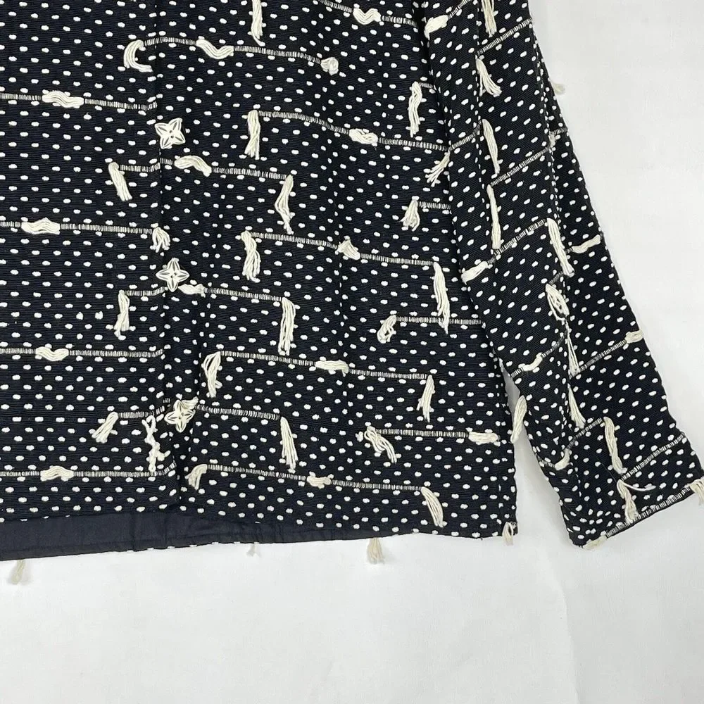 1980s VTG Women’s Jacket size L New Directions Black Textured Abstract Tassel - Picture 9 of 15